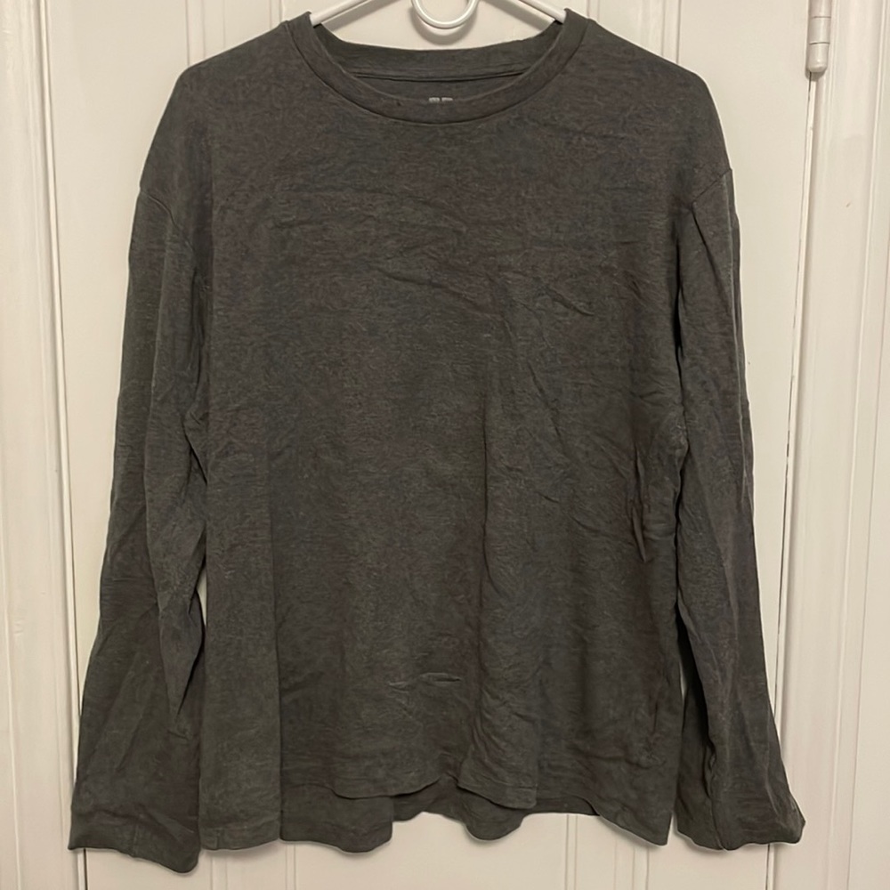 Uniqlo Mens Dark Grey Long Sleeve Tee
